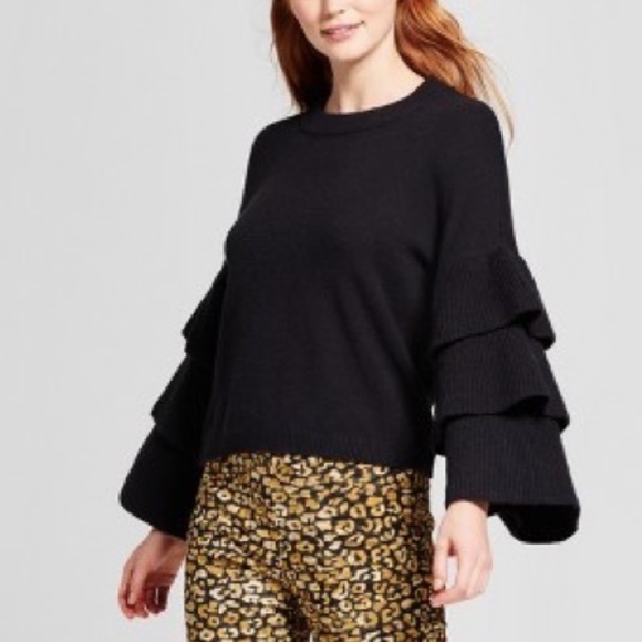 Target Ruffle Sleeve Sweater new 